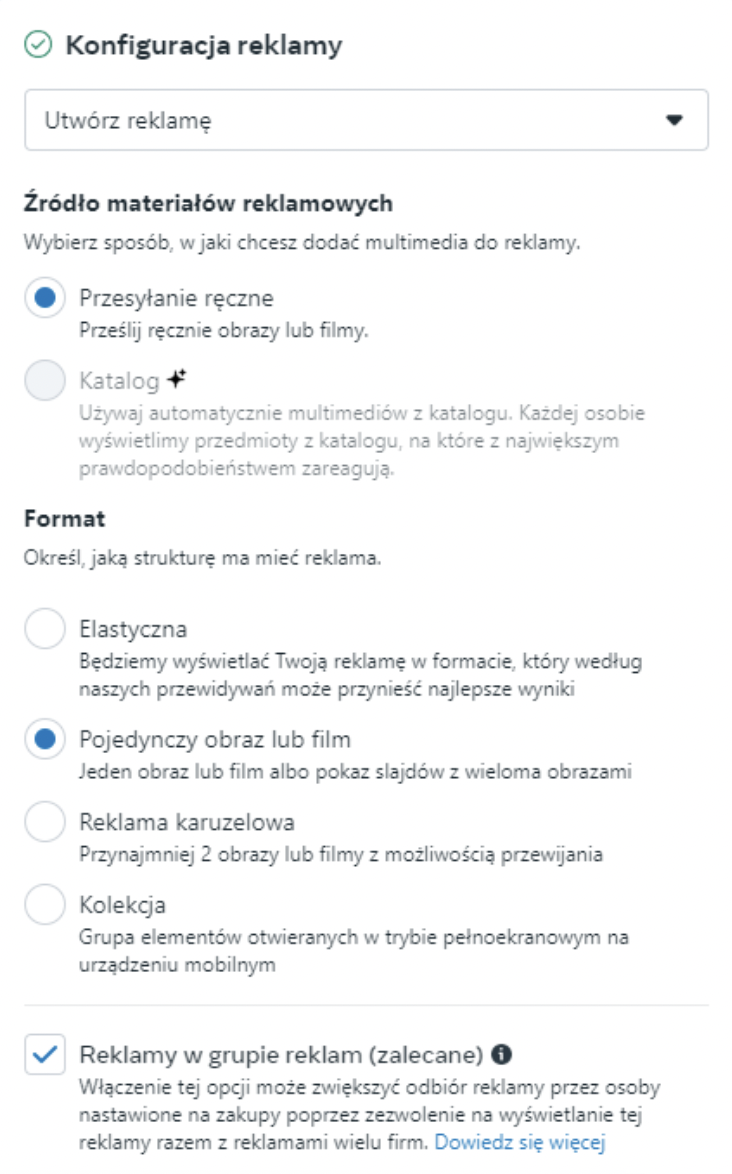Konfiguracja reklamy w Meta Ads